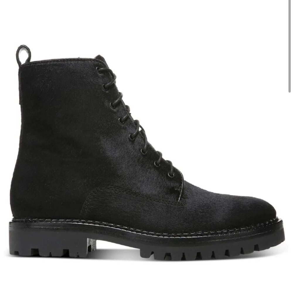 VINCE Cabria Lug 2 Women's Calf Hair Ankle Combat Lace-Up Size 5.5 Women's Boots